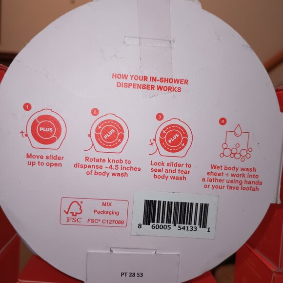 NEW Plus Body Wash Roll Dispenser + 5 Refill Pack Citrus + Neroli (Lot of 6) - Picture 2 of 8